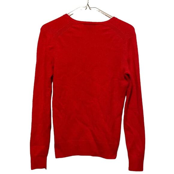 Saks Fifth Avenue Red Cashmere V-Neck Sweater - Picture 4 of 11